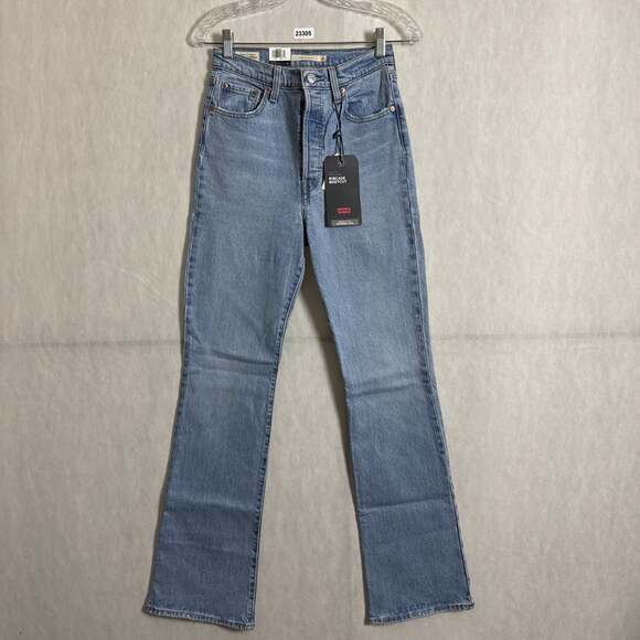 Levi's Denim - Levi's Premium Women's 26x33 Medium Wash Blue Denim Ribcage Boot High Rise Jeans